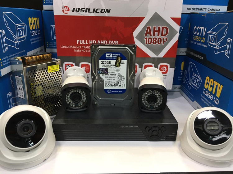 پک اقتصادی 4 عدد دوربین مداربسته کیفیت HD کامل آماده نصب/داری هارد 500گیگ و کابل/دارای گروه نصب در تهران