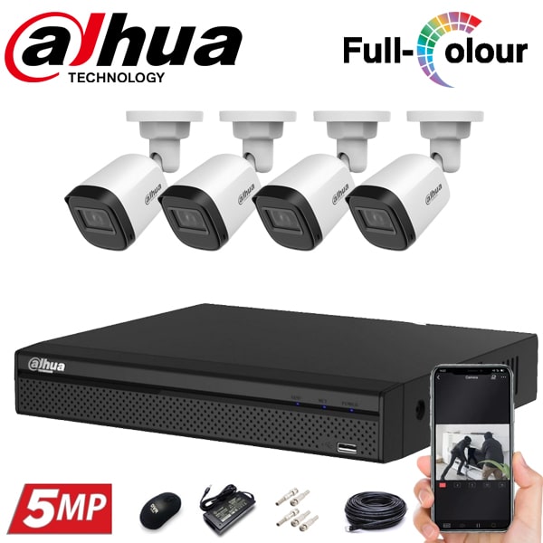 پکیج اقتصادی دوربین مداربسته داهوا 4 عددی 5 مگاپیکسل فلزی A51P-U