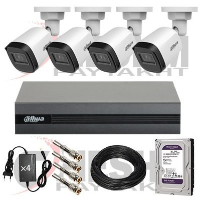 پکیج کامل ۴ دوربین مداربسته داهوا مدل B1A21P-U